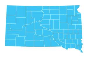 South Dakota Map Blue Color Background Files vector
