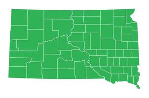 South Dakota Map Green Color Background Files vector