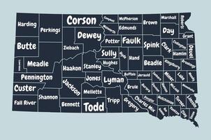 South Dakota Poster Map Design vector