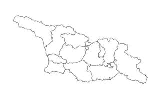 Georgia Map Outline Administrative White Isolated Background vector