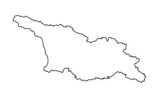 Georgia Map Outline White Isolated Background vector