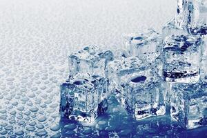 Ice cubes with drops photo