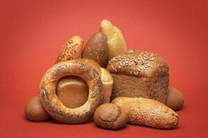 Group of different bread products photo