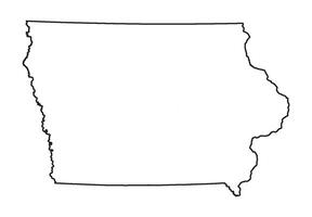 Iowa Outline Map White Isolated Background vector