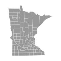 Minnesota Grey Administrative Map vector