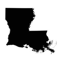 Louisiana Black Map On White Background vector