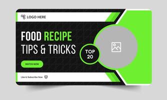 Customizable food recipe daily tips and tricks cover banner design, delicious food recipe tips and tricks cover banner design, editable eps 10 file format vector