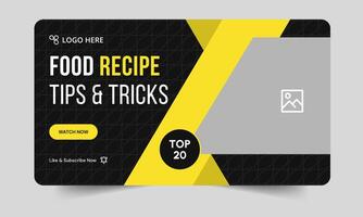Best food recipe tips and tricks cover banner design, delicious food recipe tips and tricks cover banner design, editable eps 10 file format vector