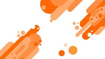 Rounded orange abstract elements at corners with floating dots on white, playful and dynamic, fits youth-themed wrapping or wall sticker. vector