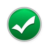 White Check Mark in 3D Green Circle Approval Icon vector