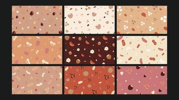 Nuts and Snacks Background Set vector