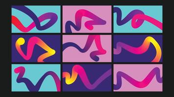 Retro Geometric with Mid Century Background Set vector