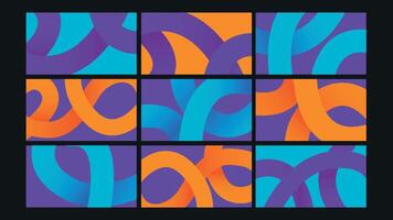 Vibrant Curly Abstract Line Element Background Set vector