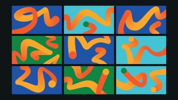 Bright 3D Twisted Tube Design Background Set vector