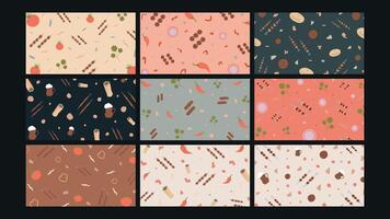 Barbecue Kebap Skewer Background Set vector