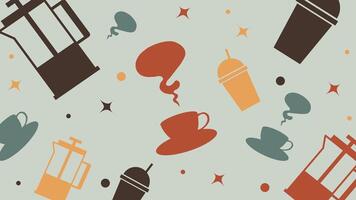 Coffee Press and To-Go Cups Background vector