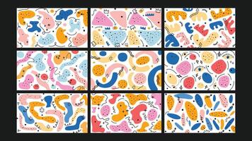 Playful Abstract Organic Background Set vector