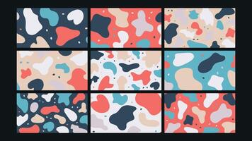 Organic Colorful Blob Background Set vector