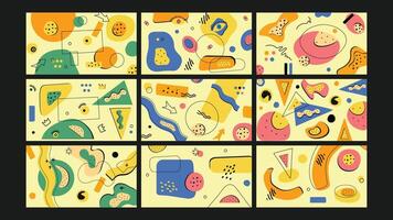 Minimalist Geometric Abstract Background Set vector