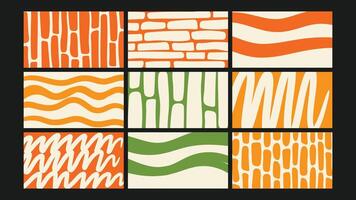 Wavy Hand-Drawn Artistic Elements Background Set vector
