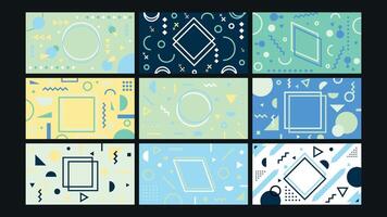 Soft Green Geometric Background Set vector