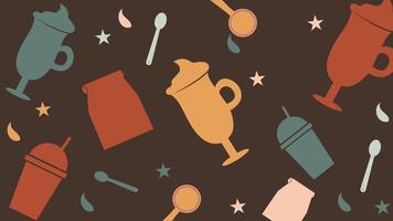 Milkshakes and Coffee Spoons Background vector
