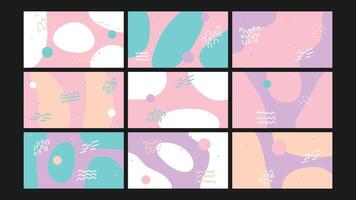 Soft Pastel Abstract Background Set vector