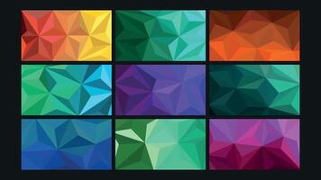 Vibrant Polygonal Abstract Background Set vector