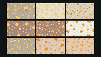 Cheese Texture Background Set vector