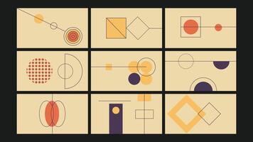 Playful Abstract Geometric Shapes Background Set vector