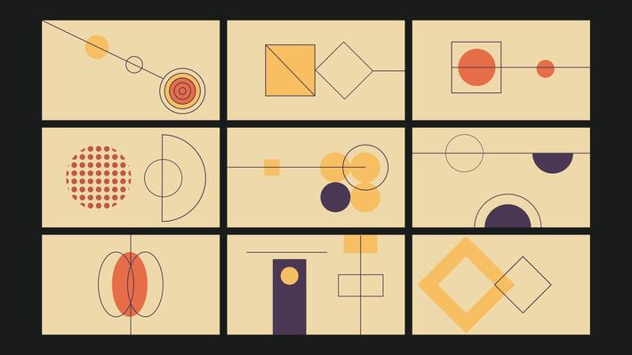 Playful Abstract Geometric Shapes Background Set