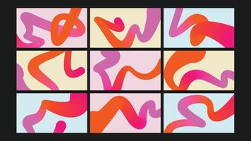 Abstract Geometric with Bold Lines Background Set vector