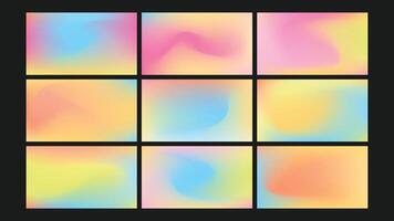 Vibrant Fluid Gradient in Neon Background Set vector