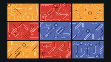 Dynamic Geometric Rounded Capsules Background Set vector