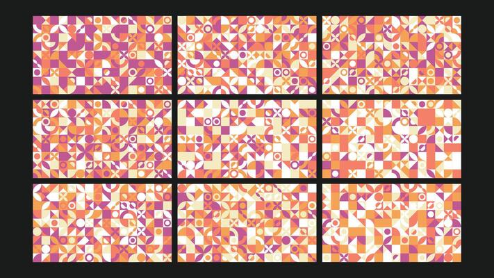 Retro Pop Art Inspired Graphics Background Set
