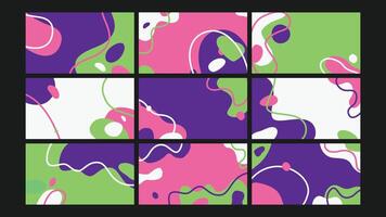 Colorful Gradient Abstract Blend Background Set vector