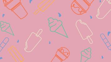 Pink ice cream cone background vector