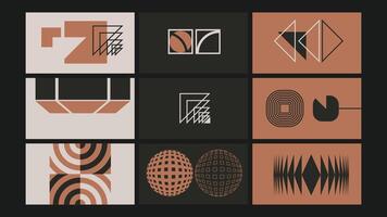 Modern Abstract Optical Illusion Background Set vector