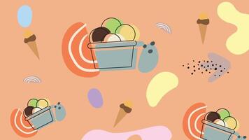 Mint and Vanilla Ice Cream Background vector