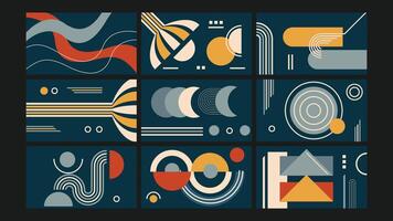 Geometric Modern Abstract Background Set vector