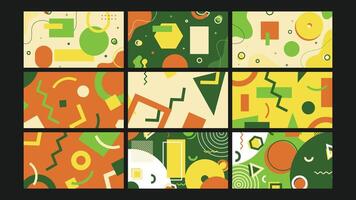 Bold Modern Abstract Artwork Background Set vector