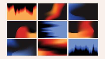 Dynamic Dark Abstract Fluid Background Set vector