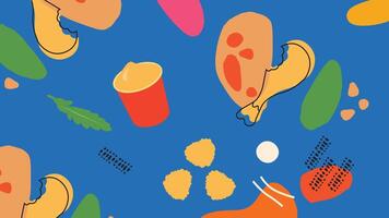 Crispy Chicken and Ketchup Background vector
