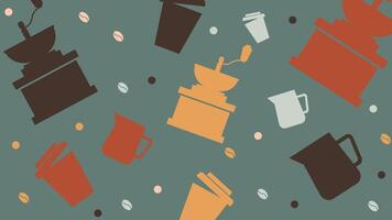 Coffee Grinders and Cups Background vector