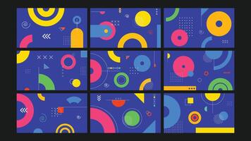 Playful Colorful Abstract Background Set vector