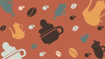 Retro Coffee Pots and Mugs Background vector