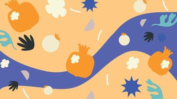 Pomegranate fruit flow background vector