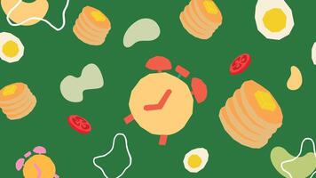 Breakfast time pancake and egg background vector