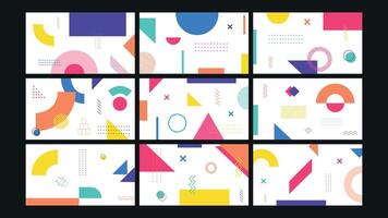 Minimal Geometric White Background Set vector