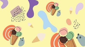 Vanilla Chocolate Chip Ice Background vector